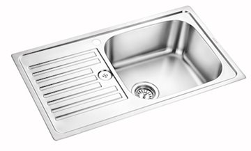 Secher Børkop 420 BK1 BA køkkenvask 820 x 470mm. Rustfrit stål